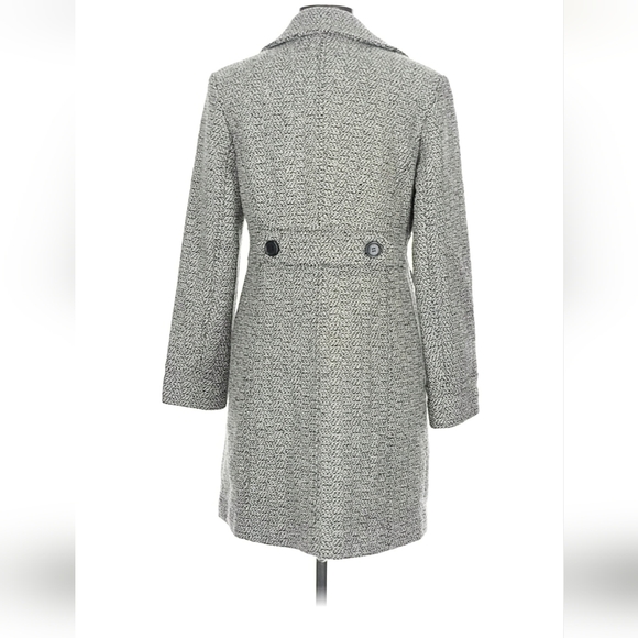 Giacca Black and White Single-Breasted Wool Winter Coat - Picture 3 of 14